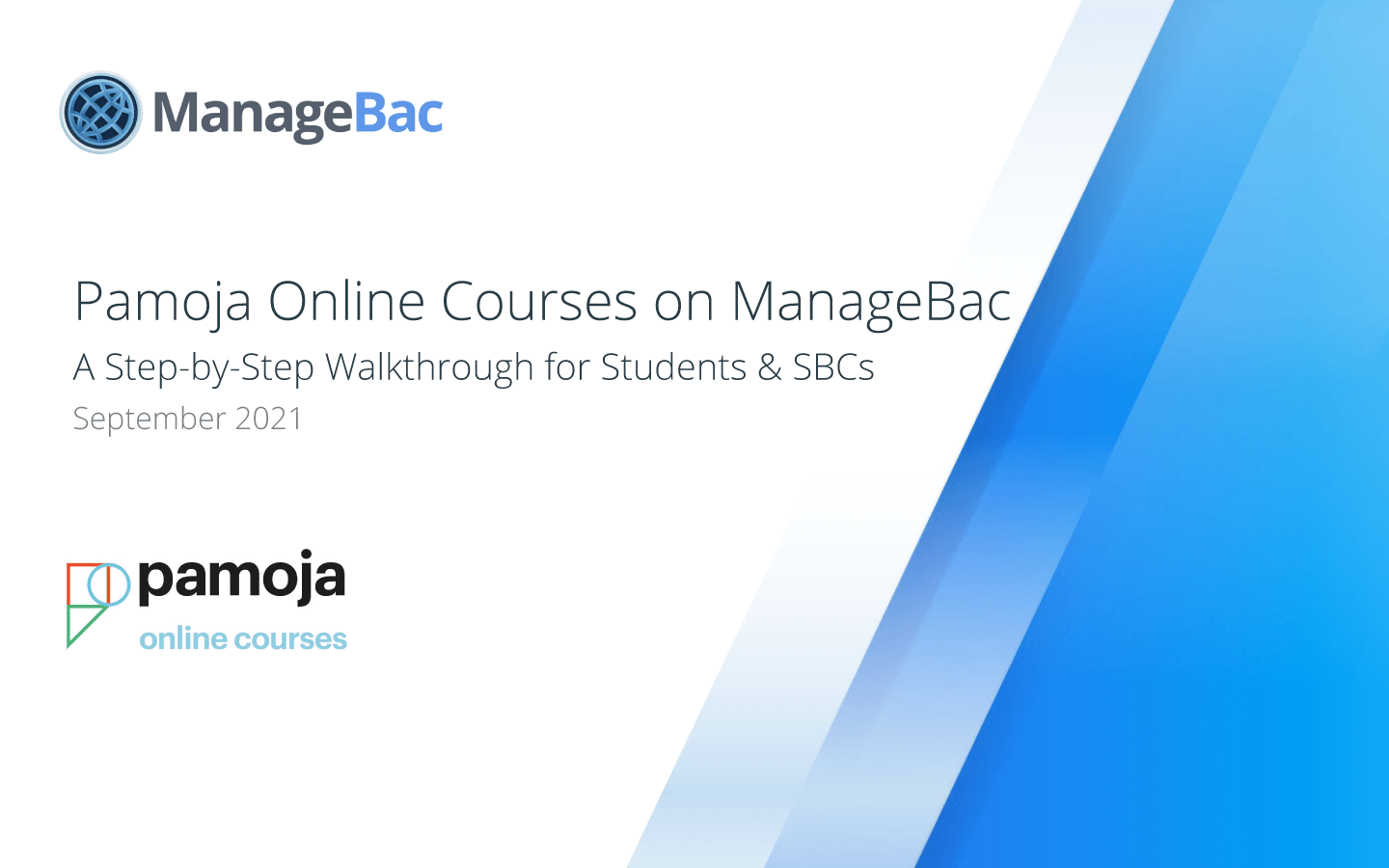 Pamoja Online Courses on ManageBac: A Step-by-Step Walkthrough for Students & SBCs